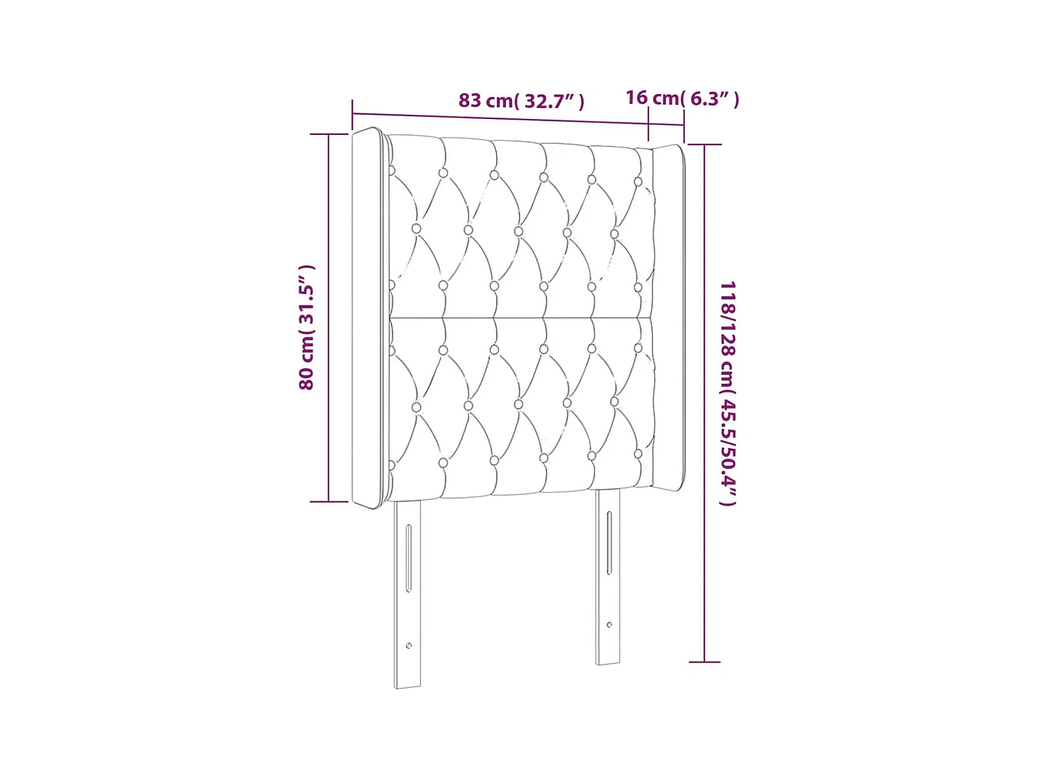 Cabecero | Cabezal de Cama | Mueble cabecero con LED de terciopelo rosa 83x16x118/128 cm