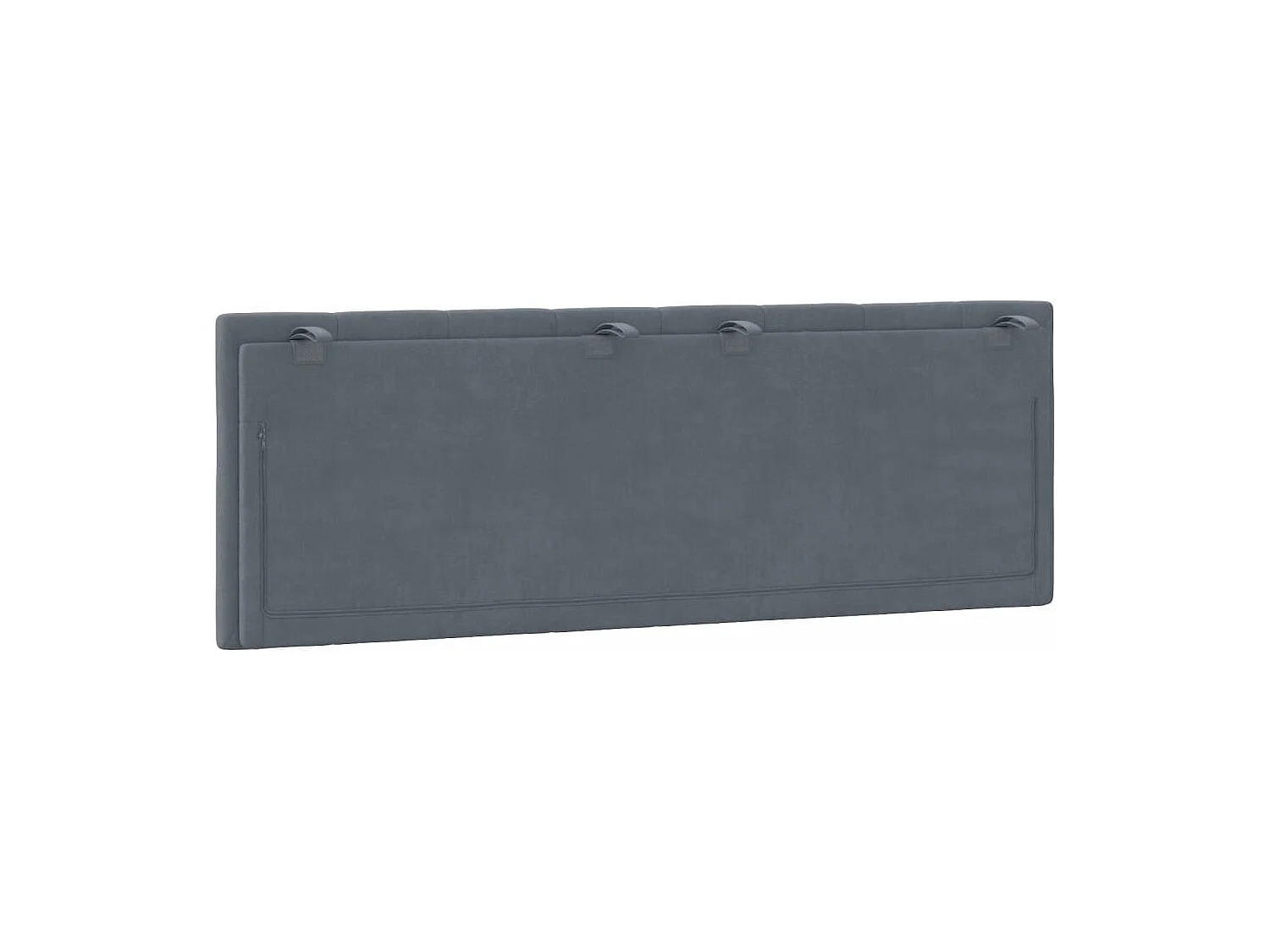 Cabecero de Cama | Cabezal de cama | Mueble de cabecero acolchado Hanko terciopelo gris oscuro 140 cm