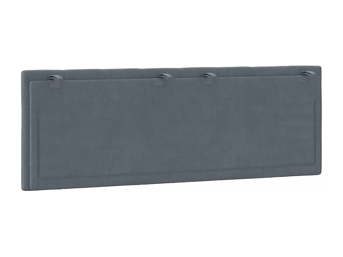 Hoofdbord | Hoofdbordkussen "Hanko" 140 cm fluweel donkergrijs