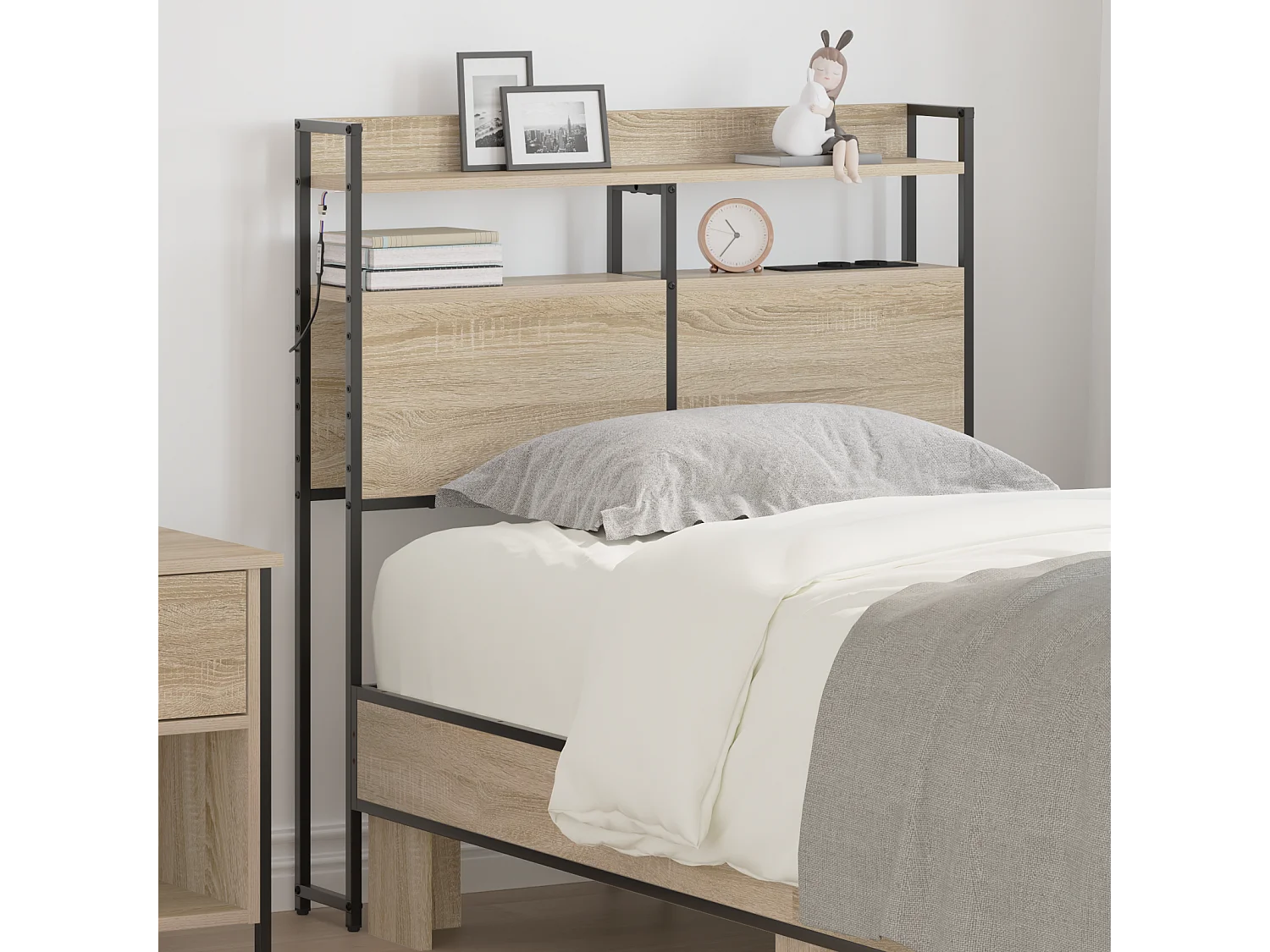 Tête de Lit de rangement | Panneau de tête pour lit Chêne sonoma 80 cm Bois d'ingénierie