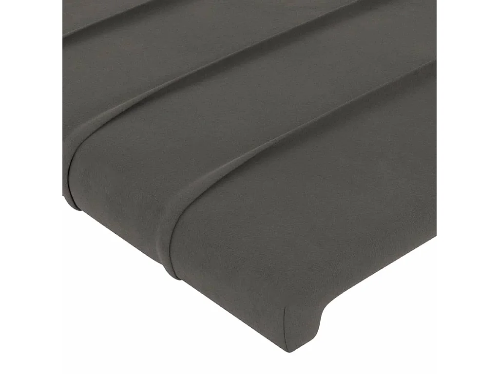 Tête de Lit | Panneau de tête pour lit Moderne avec oreilles Gris foncé 93x23x78/88 cm Velours