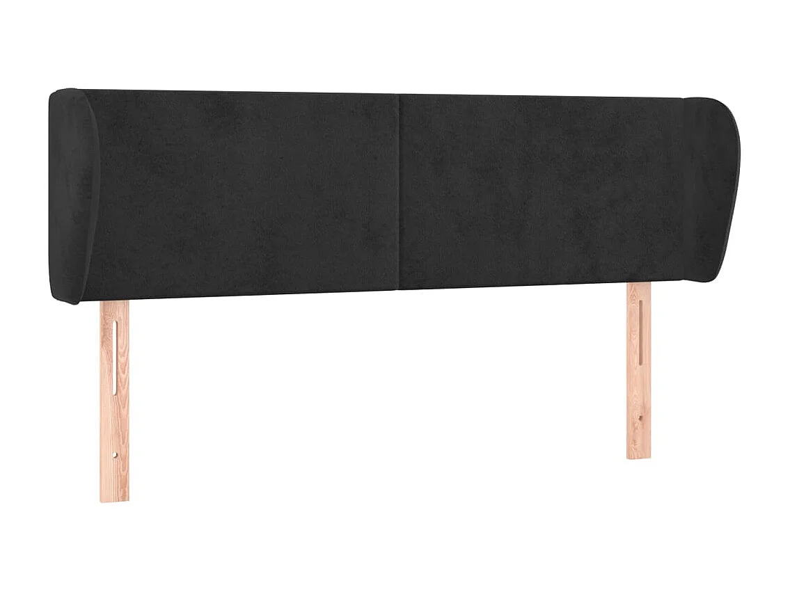 Mueble cabecero | Cabezal de cama | Cabecero de terciopelo negro 147x23x78/88 cm