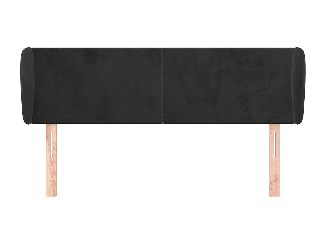 Mueble cabecero | Cabezal de cama | Cabecero de terciopelo negro 147x23x78/88 cm