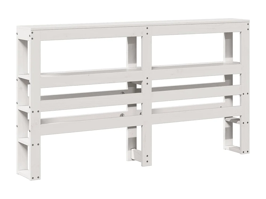 Cabecero de Cama | Cabezal de cama | Mueble de cabecero con estantes madera maciza pino blanco 160 cm