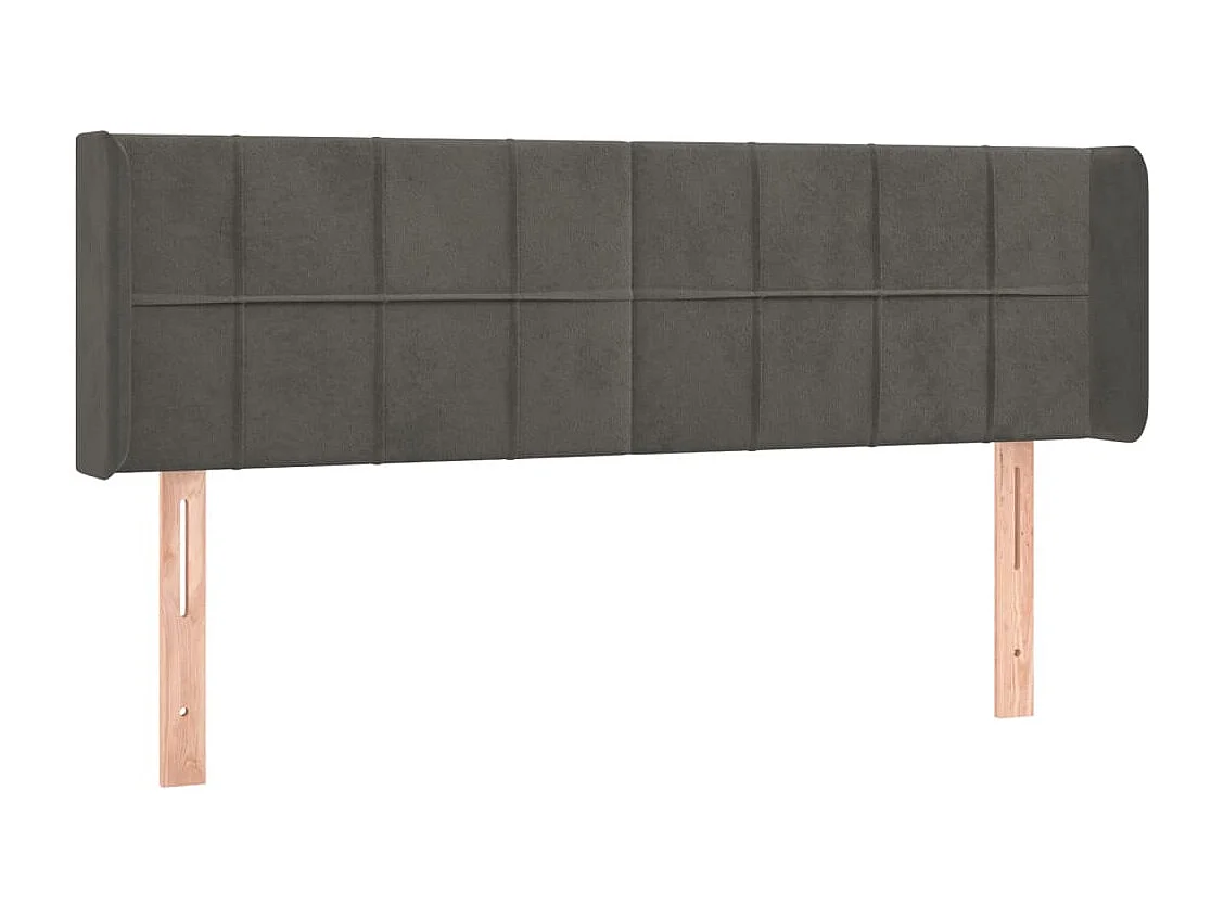 Hoofdbord | Hoofdeinde LED 147x16x78/88 cm fluweel donkergrijs