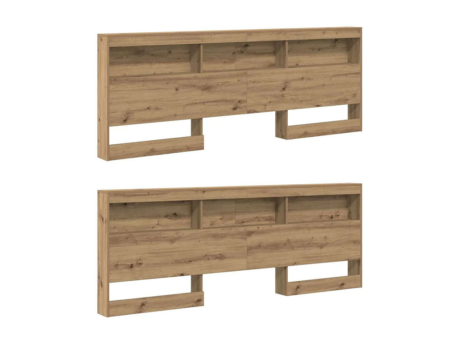 Mueble cabecero con almacenamiento | Cabecera de almacenamiento con estante Roble artisan 180 cm