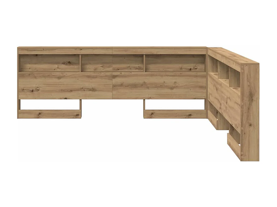 Mueble cabecero con almacenamiento | Cabecera de almacenamiento con estante Roble artisan 180 cm
