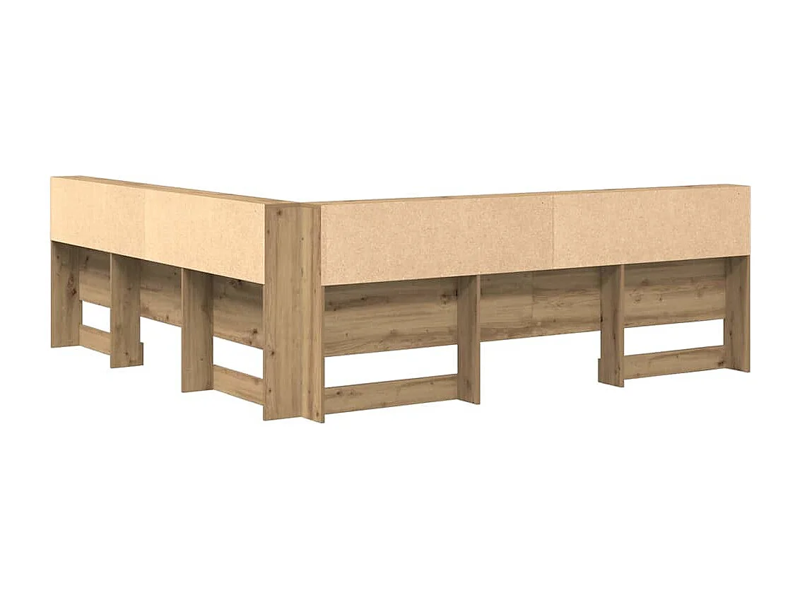 Mueble cabecero con almacenamiento | Cabecera de almacenamiento con estante Roble artisan 180 cm