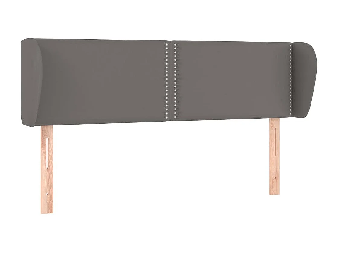 Mueble cabecero | Cabezal de cama | Cabecero de cuero sintético gris 147x23x78/88 cm