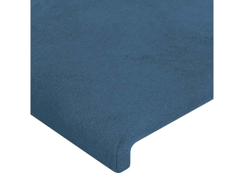 Tête de Lit | Panneau de tête pour lit Moderne à LED Bleu foncé 183x16x118/128 cm Velours