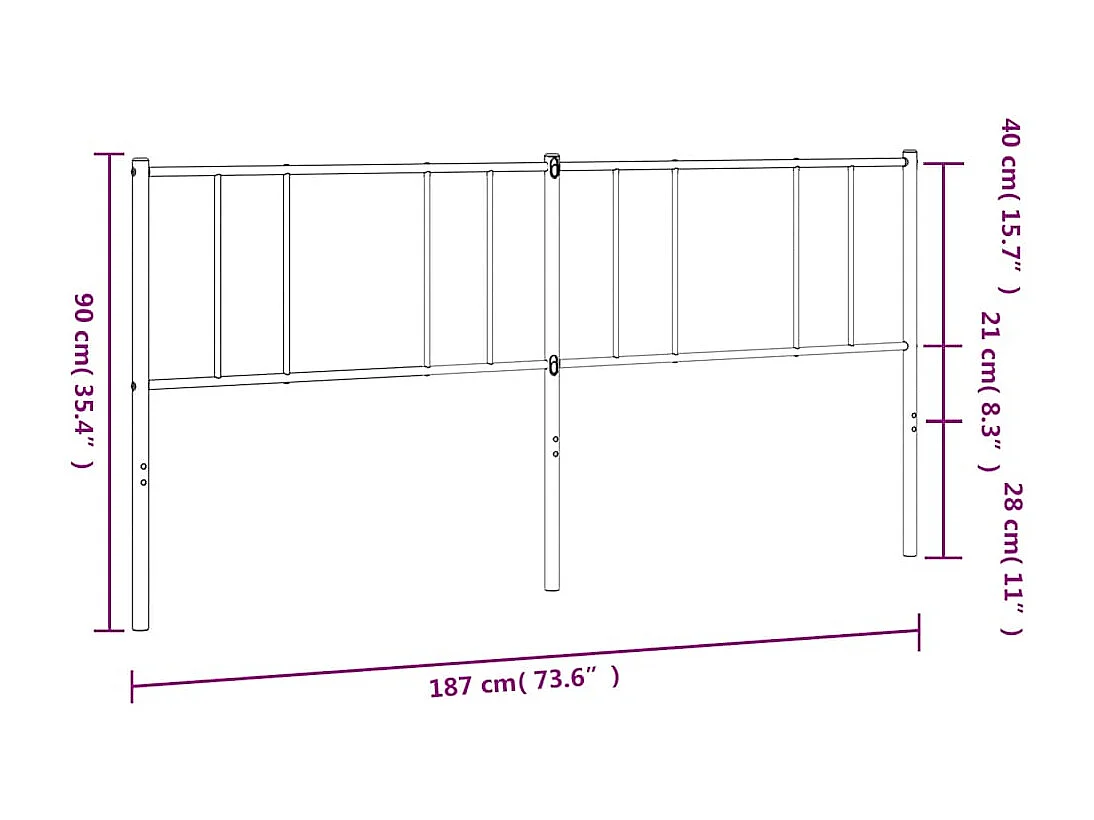 Tête de Lit | Panneau de tête pour lit Moderne métal blanc 180 cm