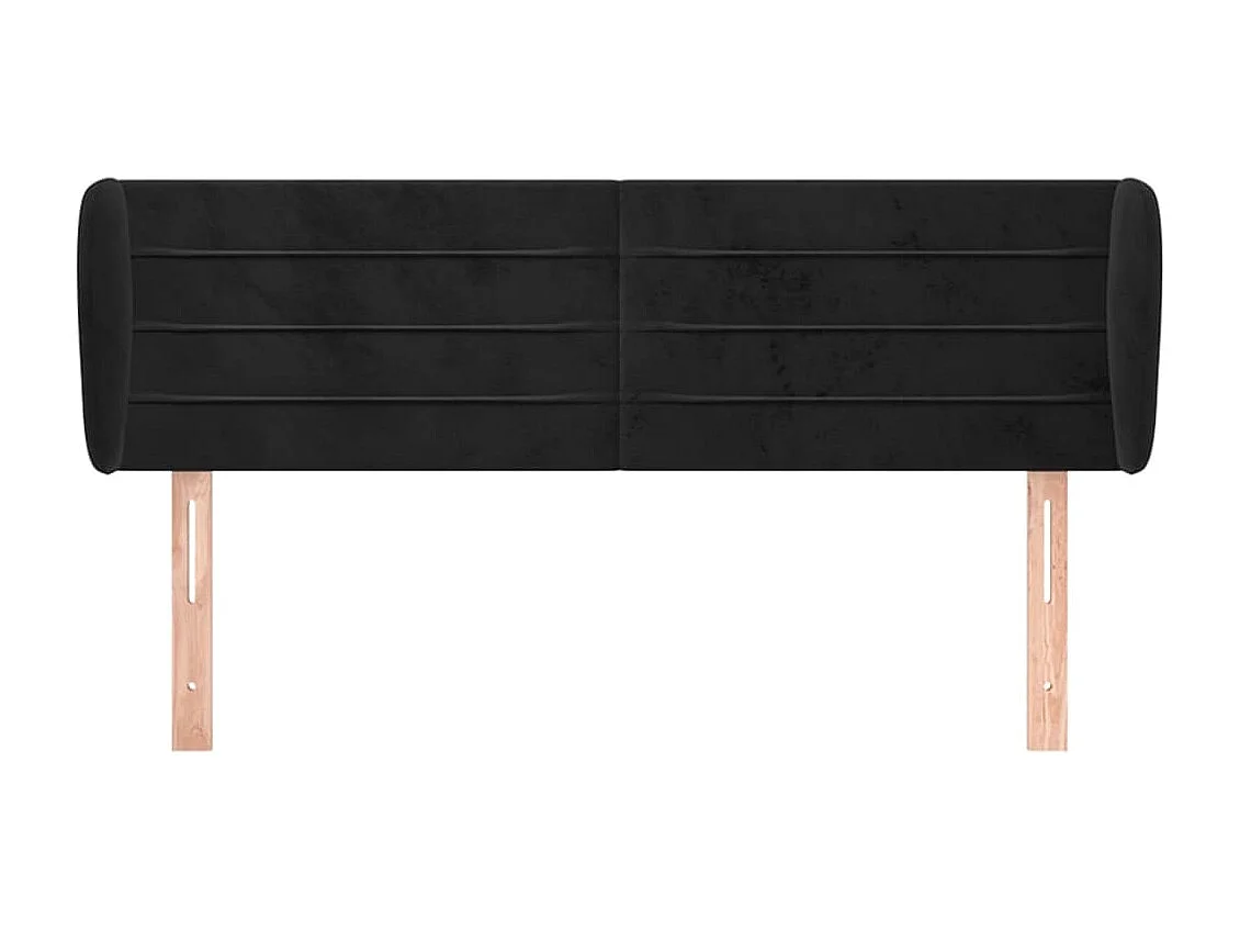 Mueble cabecero | Cabezal de cama | Cabecero de terciopelo negro 147x23x78/88 cm
