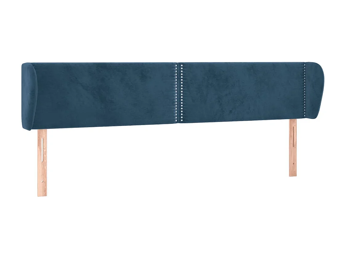 Mueble cabecero | Cabezal de cama | Cabecero de terciopelo azul oscuro 183x23x78/88 cm