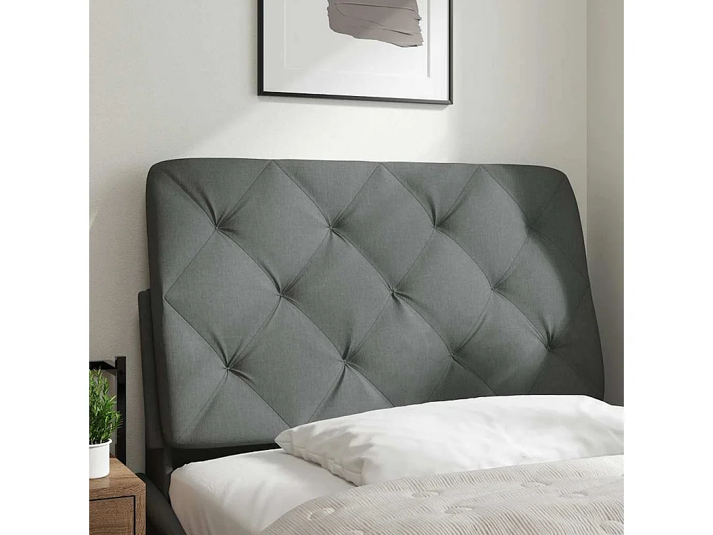 Cabecero de Cama | Cabezal de cama | Mueble de cabecero acolchado tela gris oscuro 80 cm