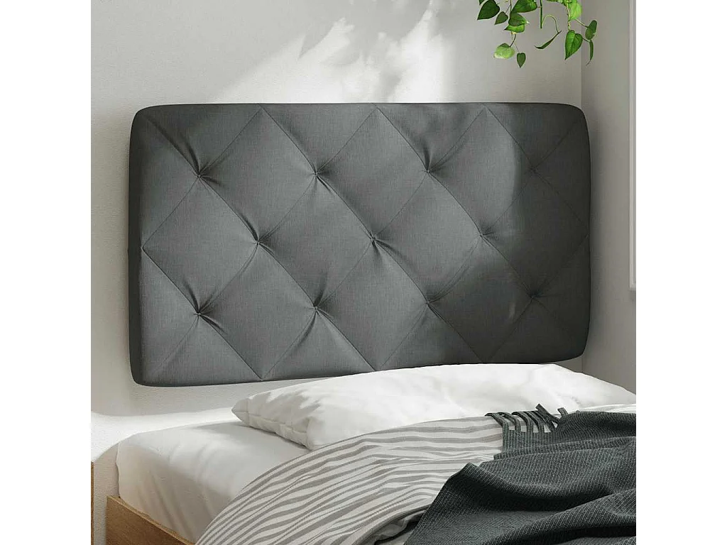 Tête de lit | Coussin de tête de lit | Tête de lit décoratif gris foncé 80 cm tissu