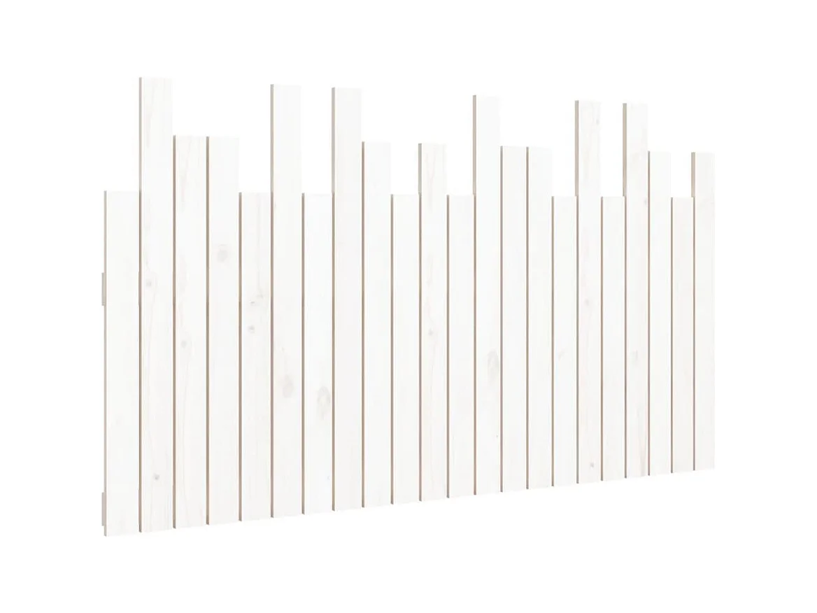 Cabecero de Cama | Cabezal de cama | Mueble de cabecero de pared madera maciza pino blanco 140x3x80 cm