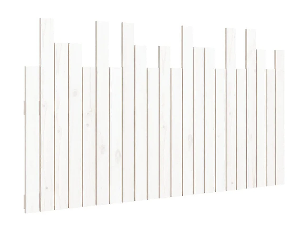 Cabecero de Cama | Cabezal de cama | Mueble de cabecero de pared madera maciza pino blanco 140x3x80 cm