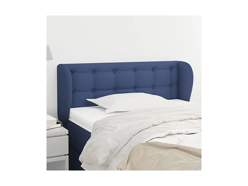 Tête de Lit | Panneau de tête pour lit Moderne avec oreilles Bleu 93x23x78/88 cm Tissu
