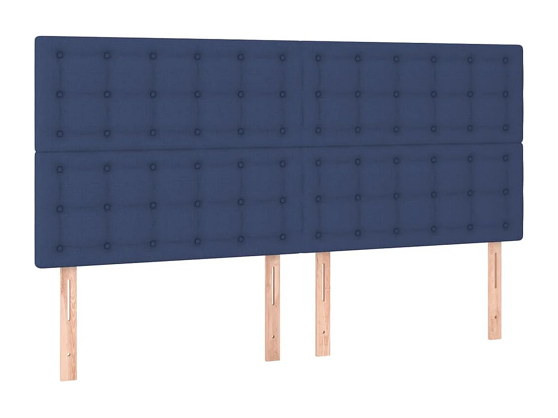 Têtes de lit | Panneaux de tête pour lit Moderne 4 pcs Bleu 100x5x78/88 cm Tissu