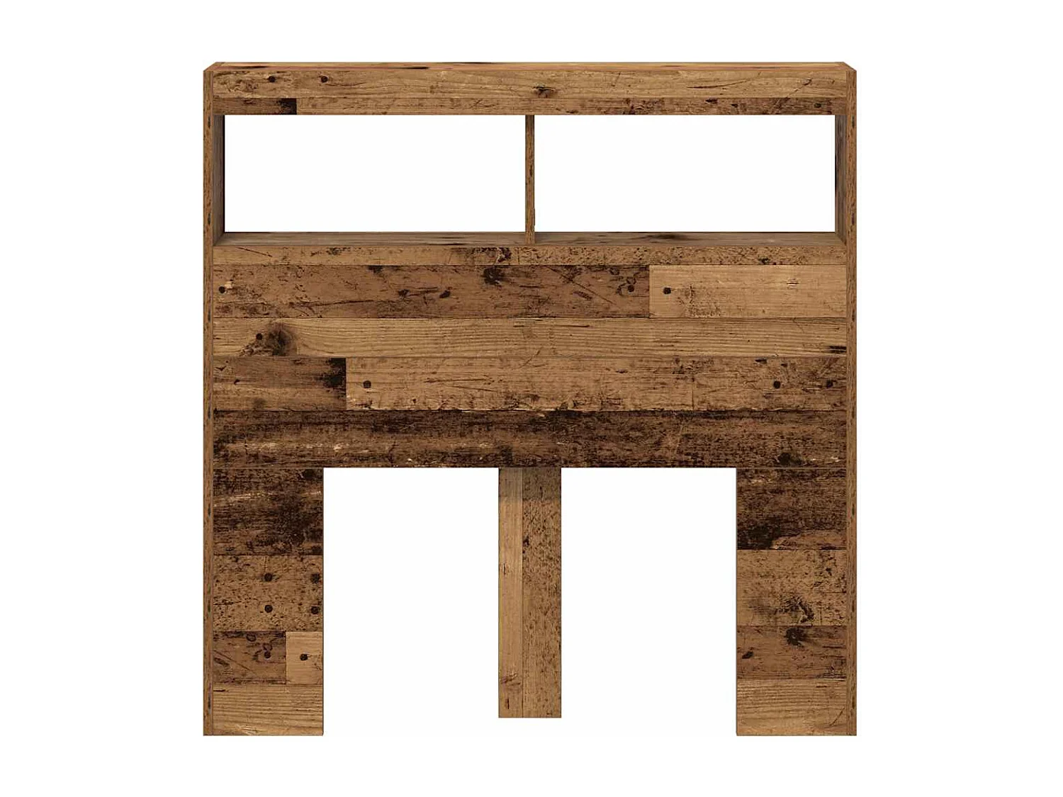 Tête de Lit avec rangement | Armoire de tête de lit avec LED vieux bois 100x17x102 cm