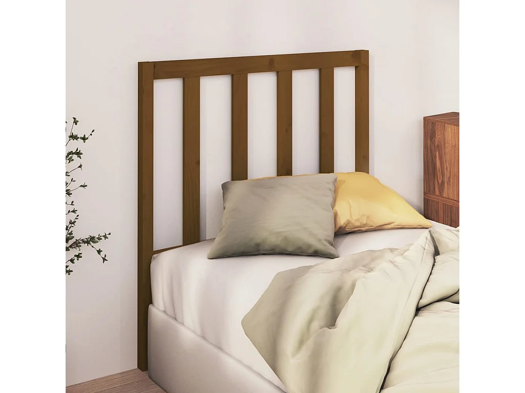 Tête de Lit | Panneau de tête pour lit Moderne Marron miel 81x4x100 cm Bois massif de pin