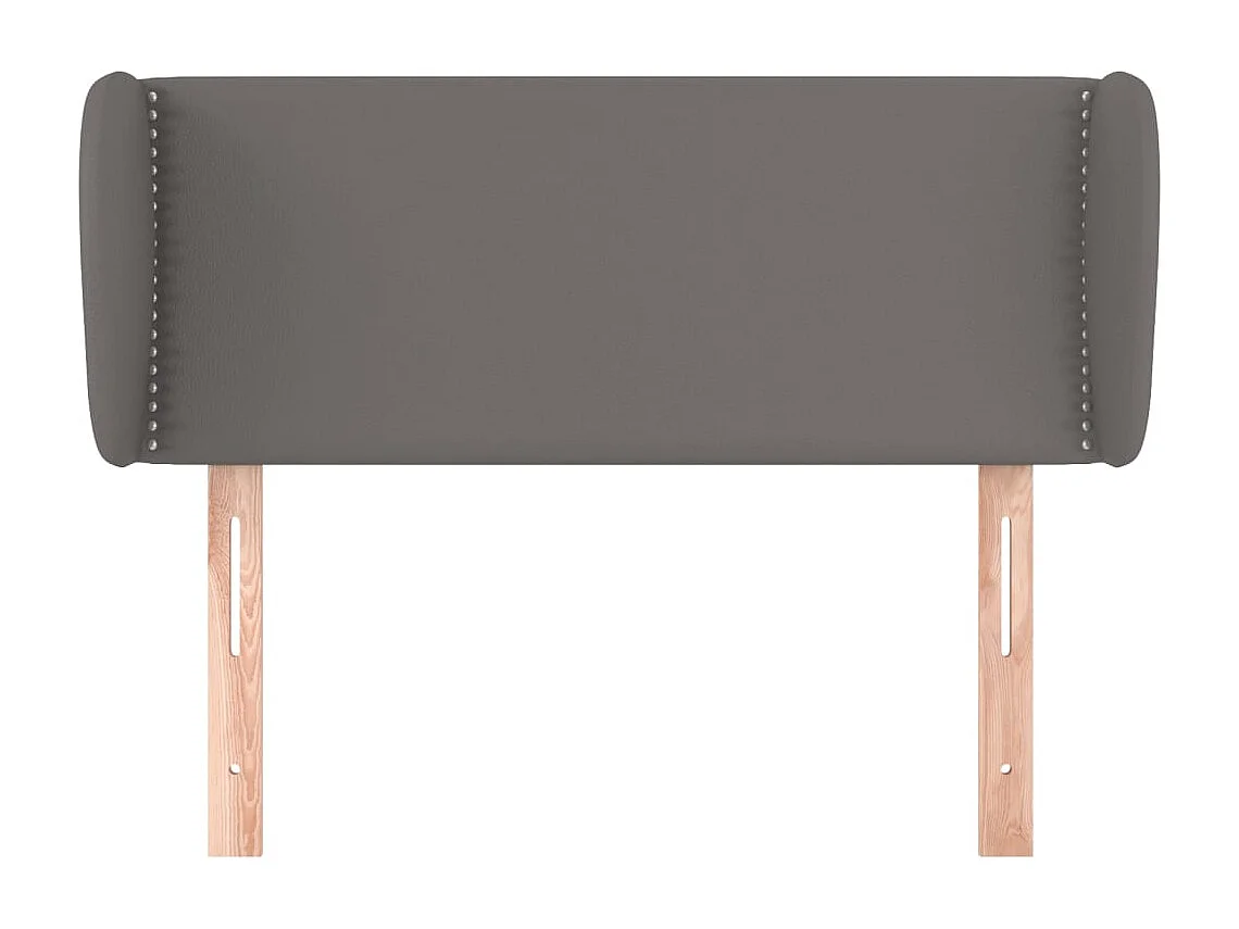 Mueble cabecero | Cabezal de cama | Cabecero de cuero sintético gris 93x23x78/88 cm