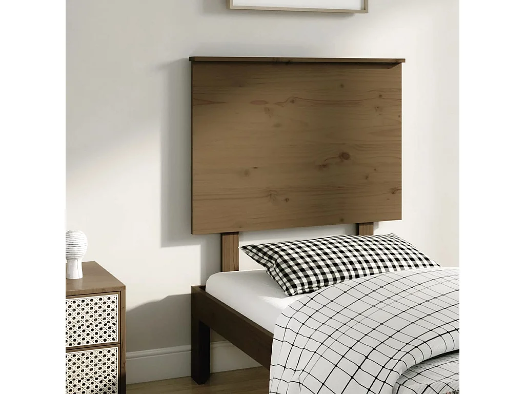 Tête de Lit | Panneau de tête pour lit Moderne Marron miel 79x6x82,5 cm Bois massif de pin