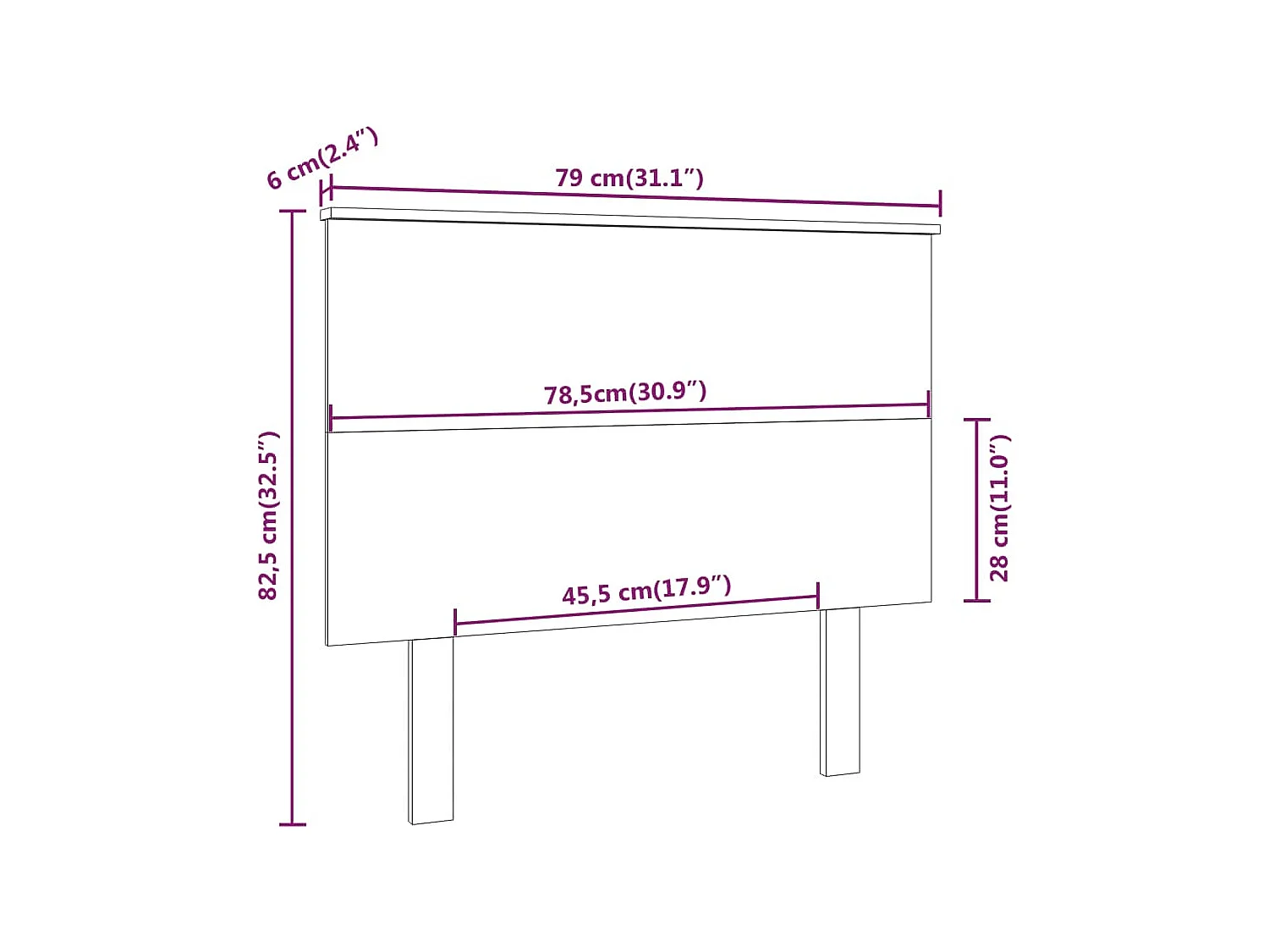 Tête de Lit | Panneau de tête pour lit Moderne Marron miel 79x6x82,5 cm Bois massif de pin