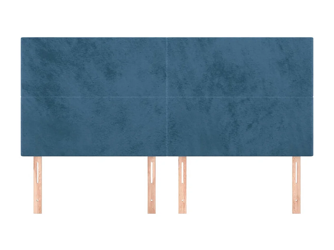 Têtes de lit | Panneaux de tête pour lit Moderne 4 pcs Bleu foncé 100x5x78/88 cm Velours