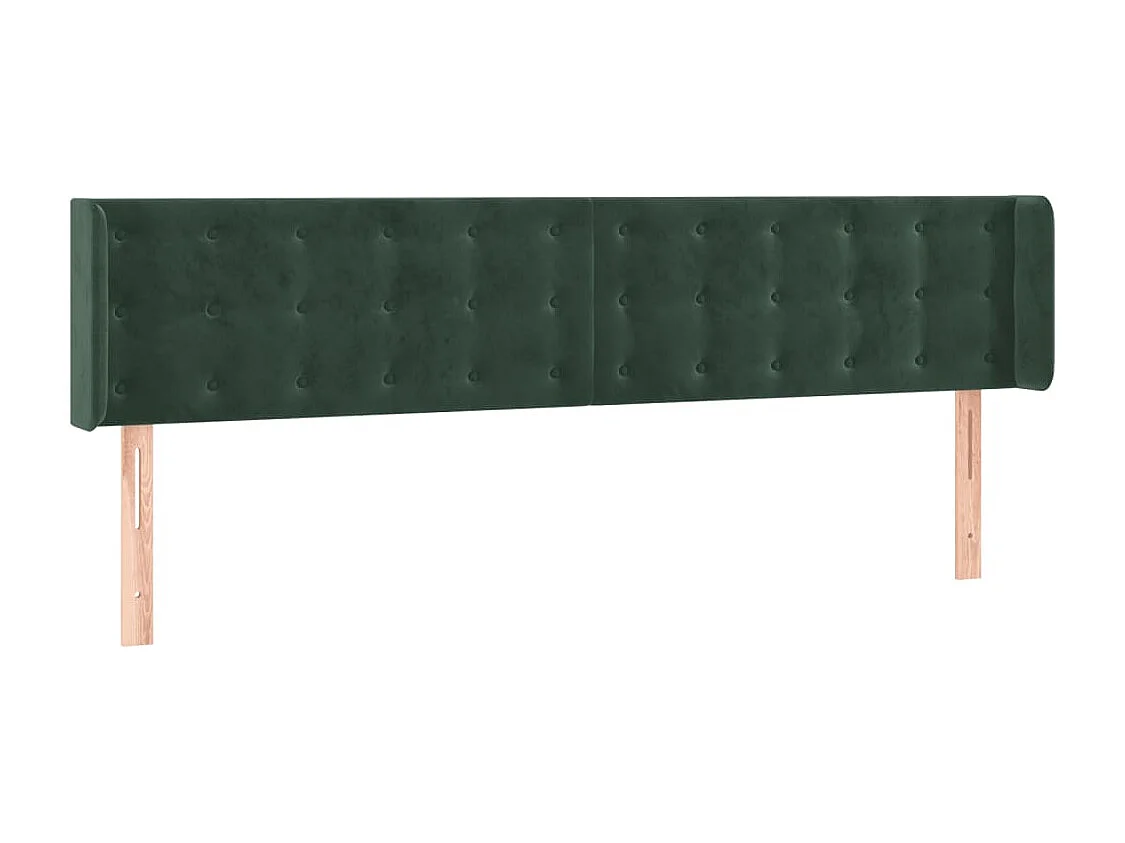 Hoofdbord | Hoofdeinde LED 183x16x78/88 cm fluweel donkergroen