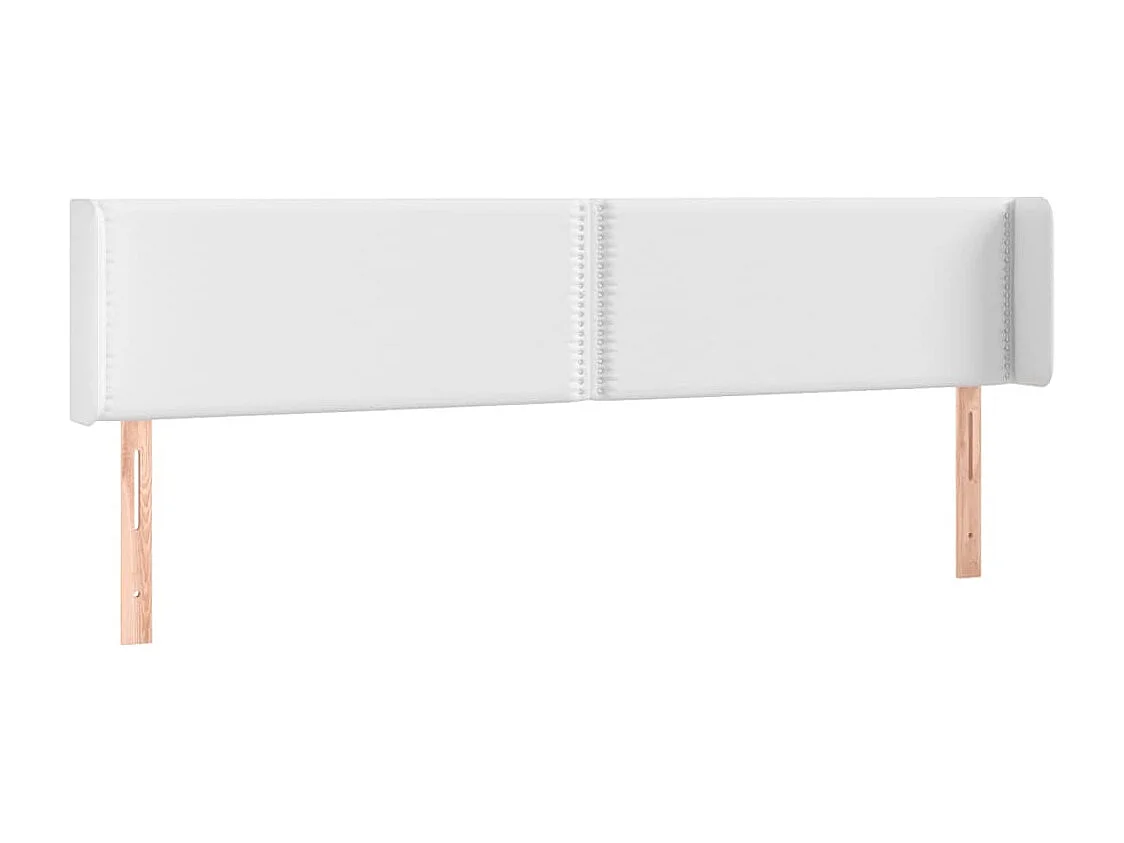 Hoofdbord | Hoofdeinde LED 203x16x78/88 cm kunstleer wit