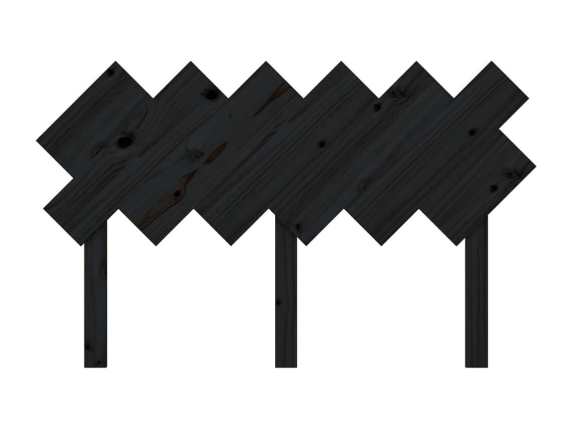 Cabecero de Cama | Cabezal de cama | Mueble de cabecero madera maciza de pino negro 132x3x81 cm