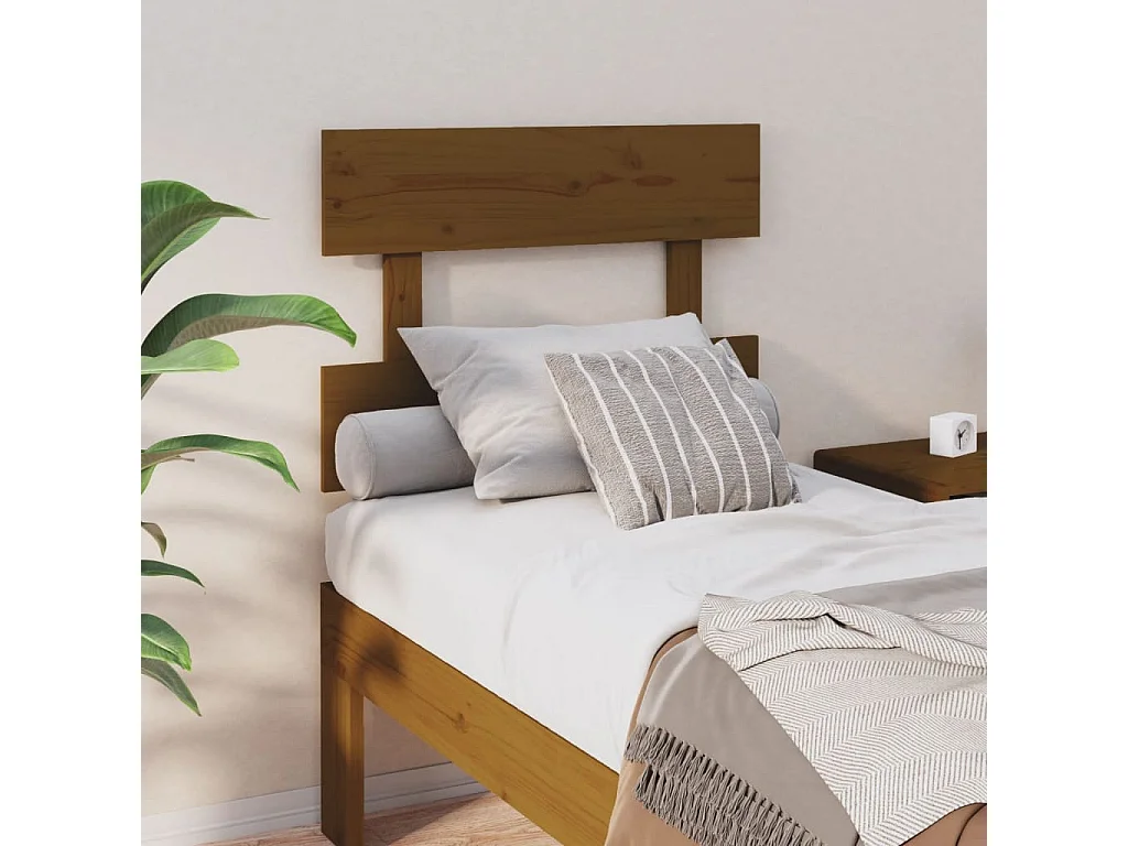 Tête de Lit | Panneau de tête pour lit Moderne Marron miel 93,5x3x81 cm Bois massif de pin