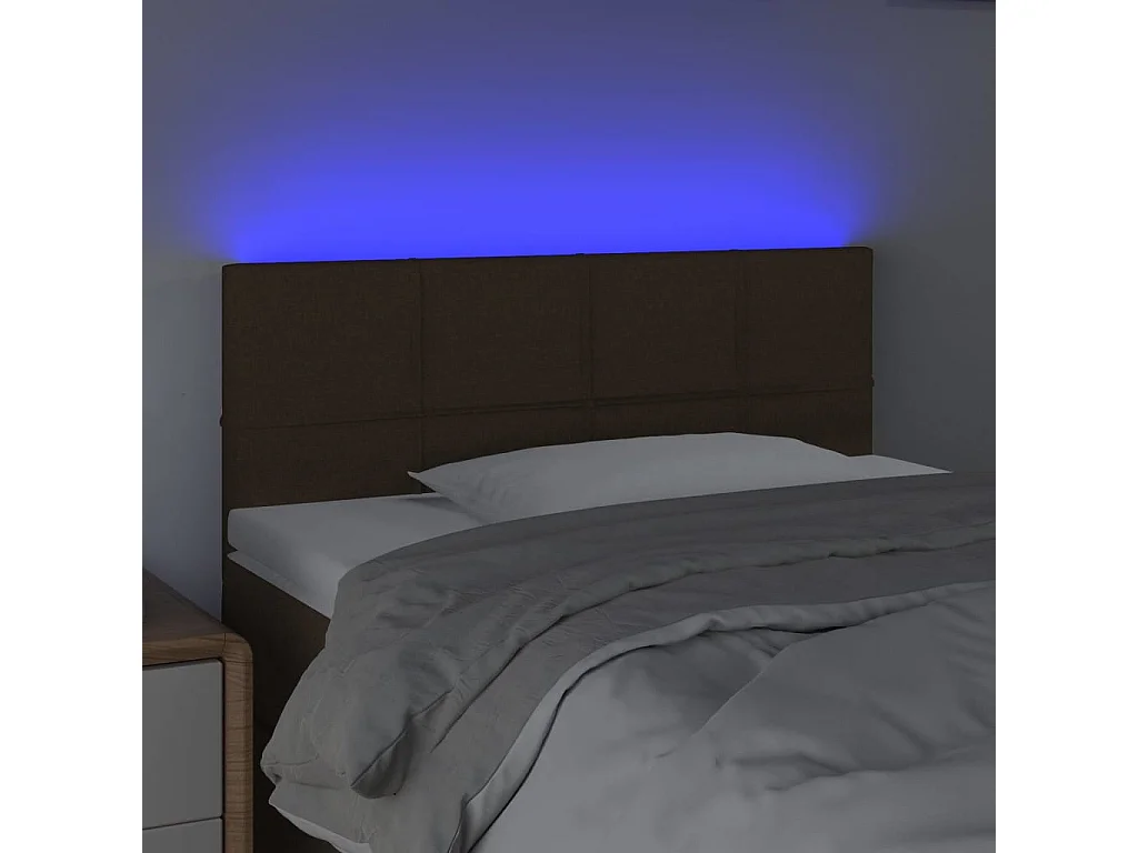 Hoofdbord | Hoofdeinde LED 100x5x78/88 cm stof donkerbruin