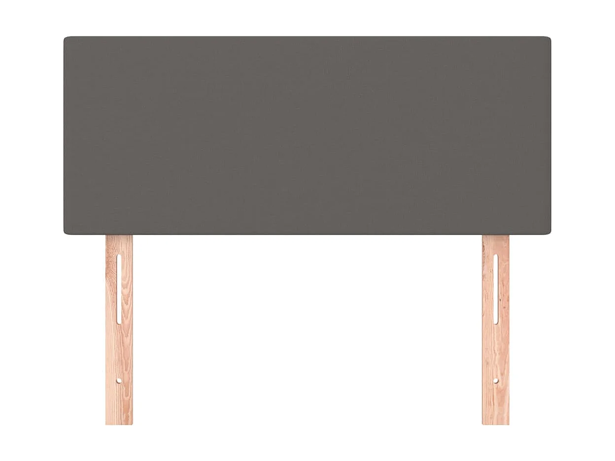 Mueble cabecero | Cabezal de cama | Cabecero de cuero sintético gris 100x5x78/88 cm