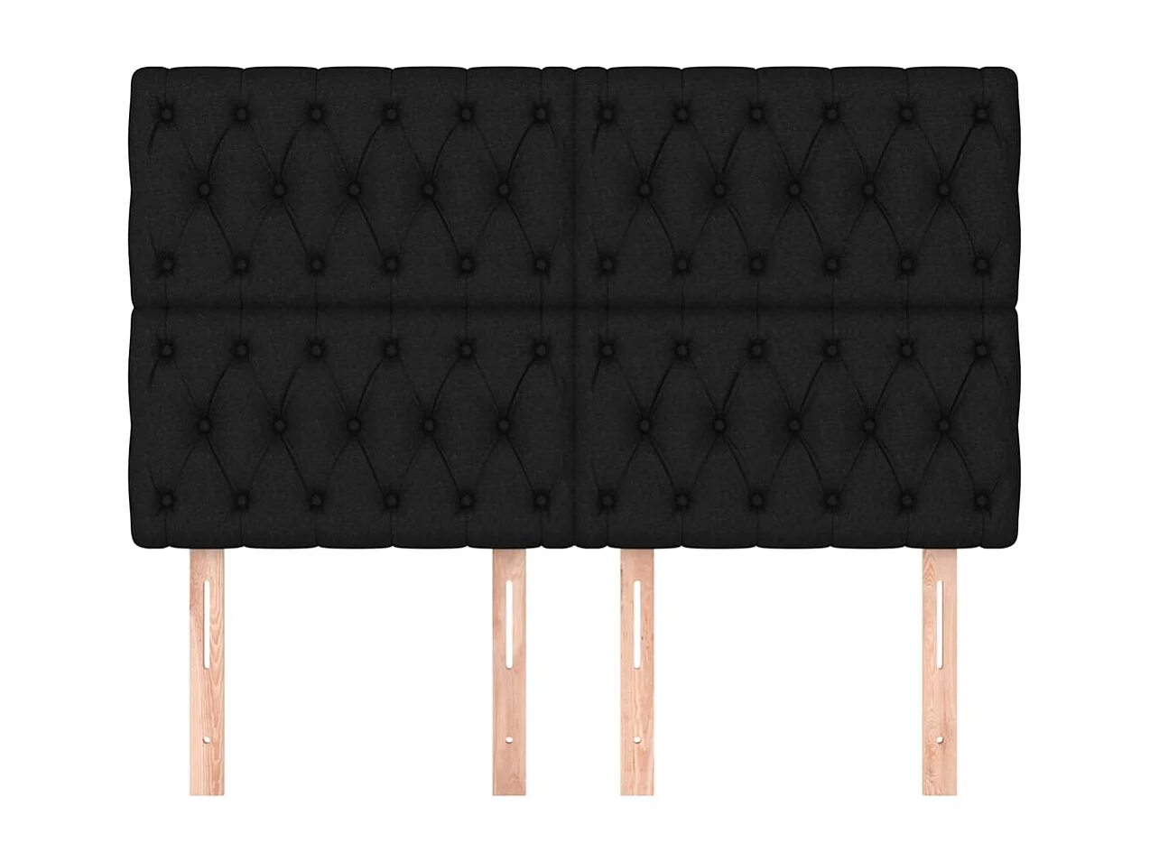 Cabeceros | Cabezal de cama | Mueble de cabecero 4 unidades tela negro 72x7x78/88 cm