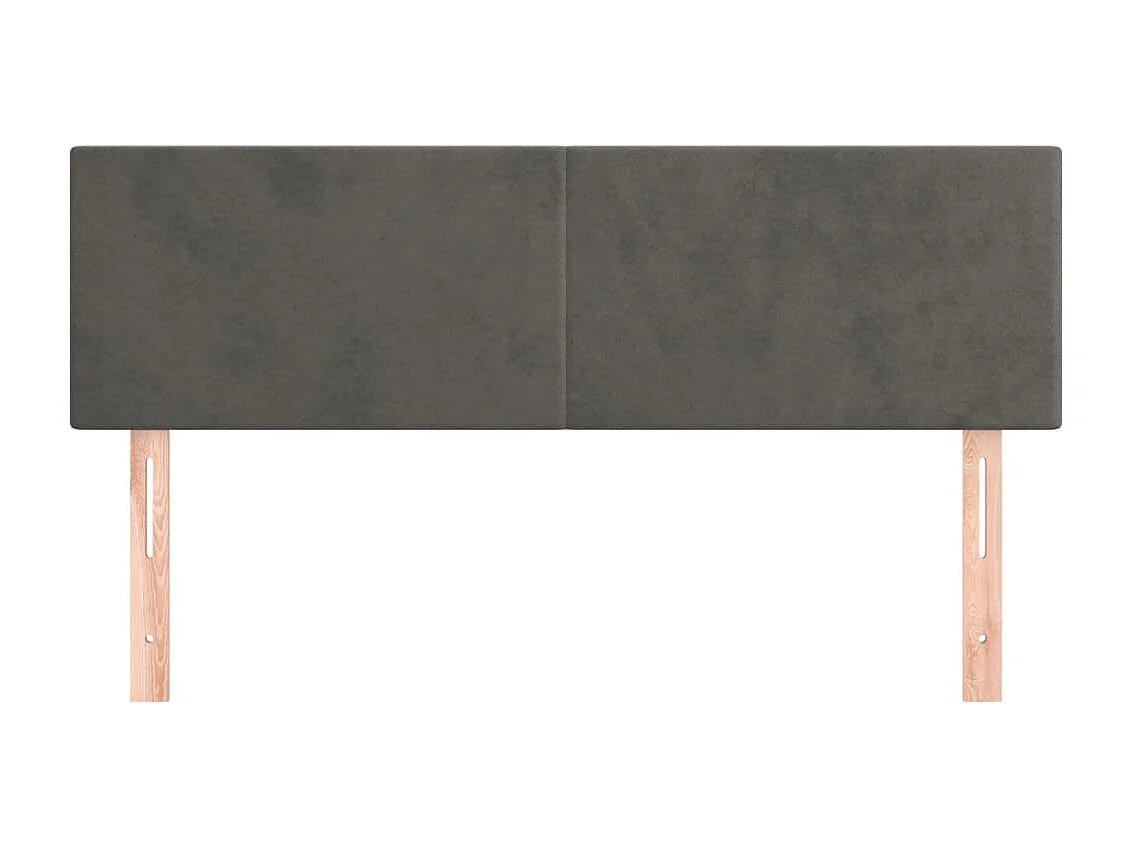 Têtes de lit | Panneaux de tête pour lit Moderne 2 pcs Gris foncé 72x5x78/88 cm Velours