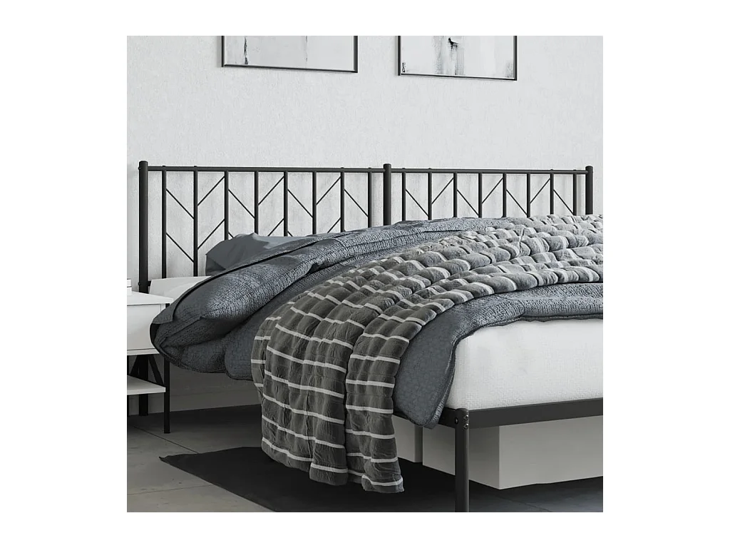 Mueble cabecero | Cabezal de cama | Cabecero de metal negro 200 cm