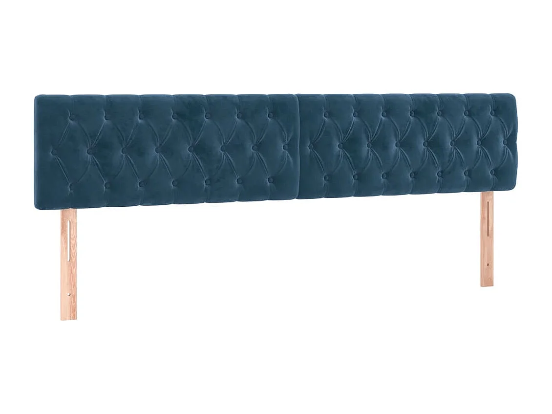 Hoofdbord | Hoofdeinde LED 200x7x78/88 cm fluweel donkerblauw