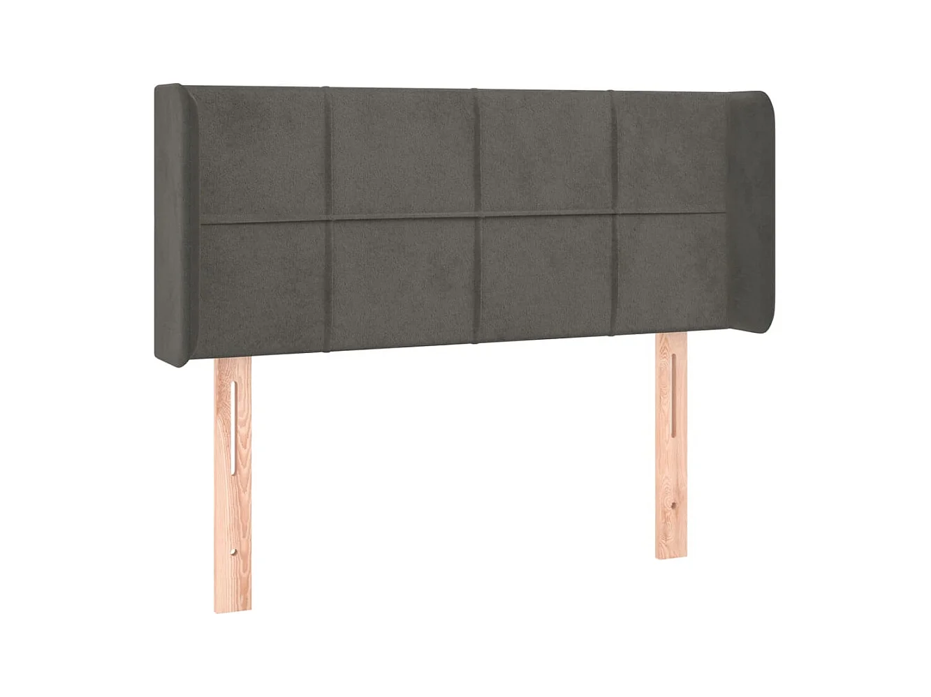 Tête de Lit | Panneau de tête pour lit Moderne à LED Gris foncé 93x16x78/88 cm Velours