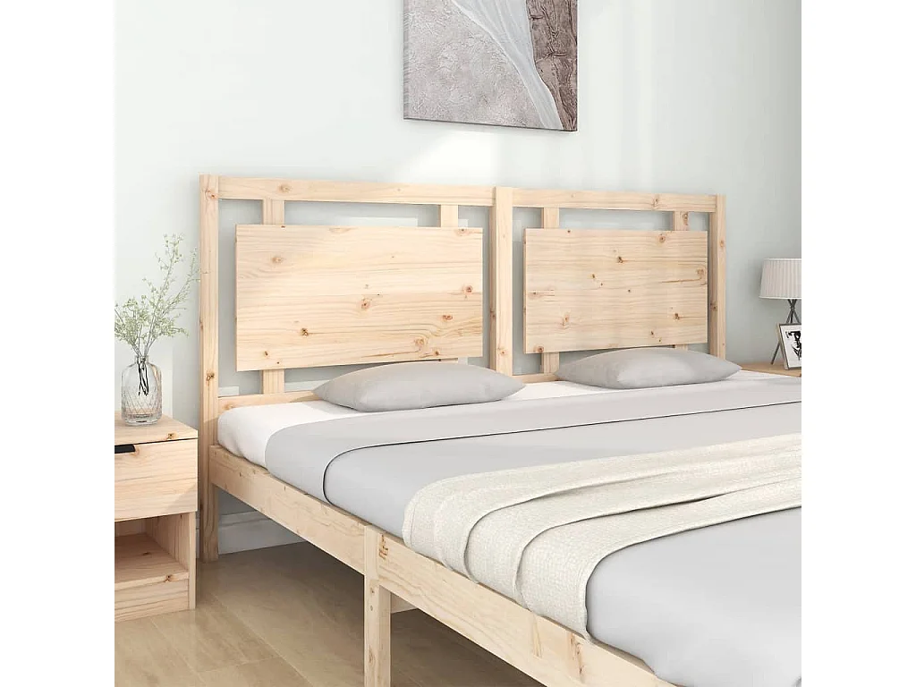 Cabecero de Cama | Cabezal de cama | Mueble de cabecero madera maciza de pino 185,5x4x100 cm