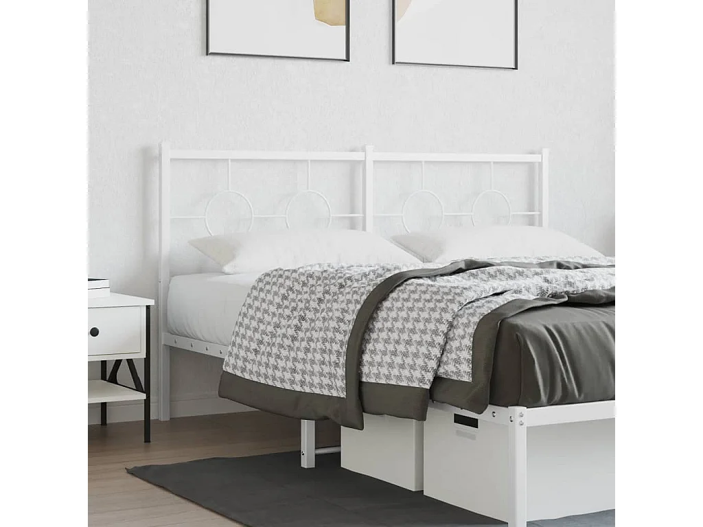 Tête de Lit | Panneau de tête pour lit Moderne métal blanc 150 cm