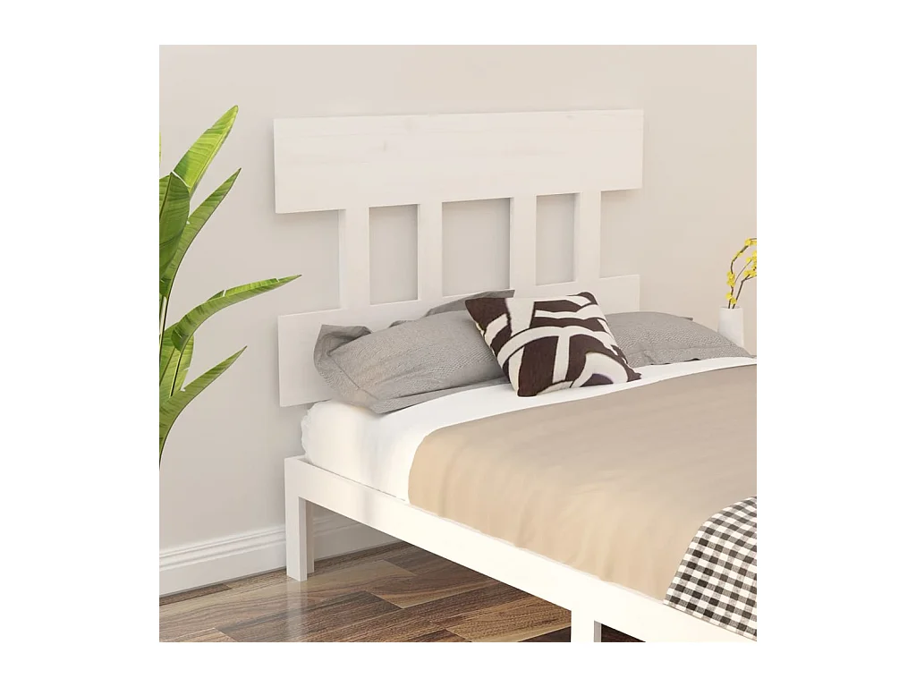 Cabecero de Cama | Cabezal de cama | Mueble de cabecero madera maciza de pino blanco 103,5x3x81 cm