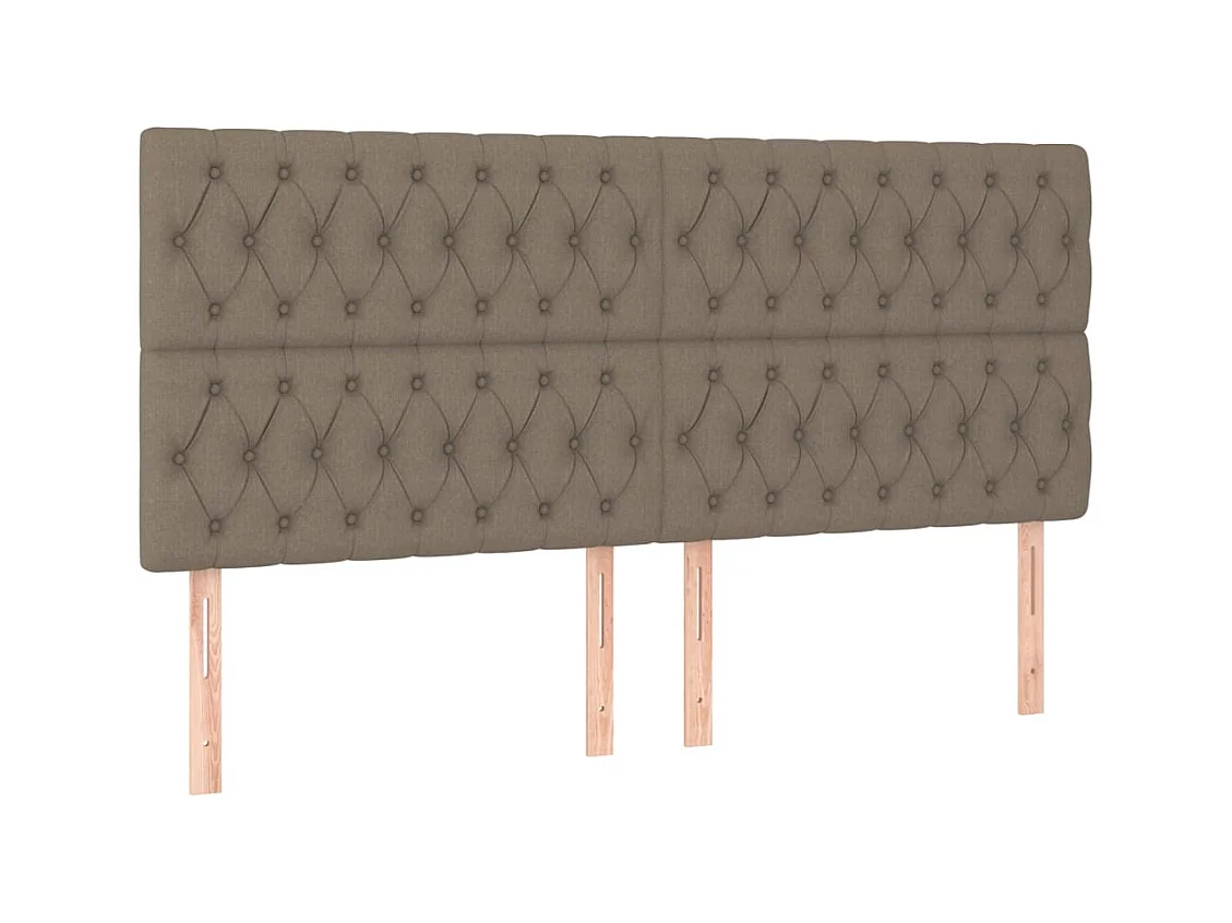 Têtes de lit | Panneaux de tête pour lit Moderne 4 pcs Taupe 100x7x78/88 cm Tissu