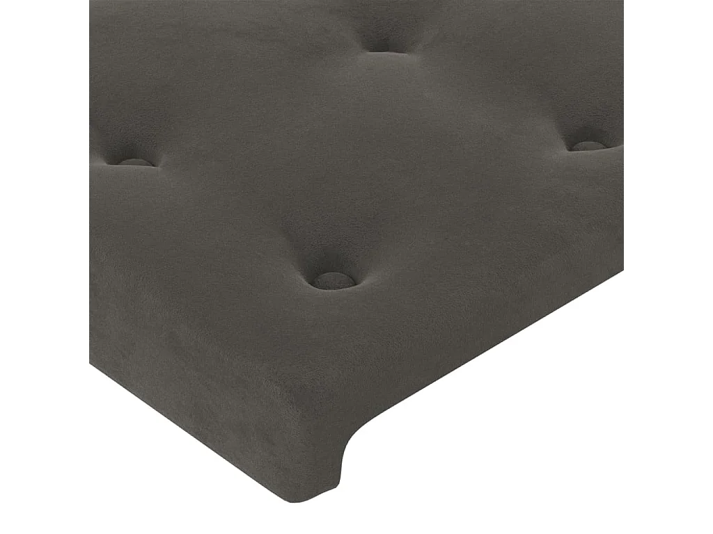 Tête de Lit | Panneau de tête pour lit Moderne à LED Gris foncé 103x16x78/88 cm Velours