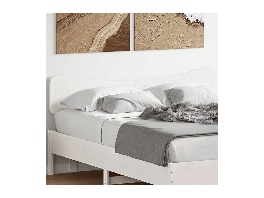 Cabecero de Cama | Cabezal de cama | Mueble de cabecero madera maciza de pino blanco 160 cm
