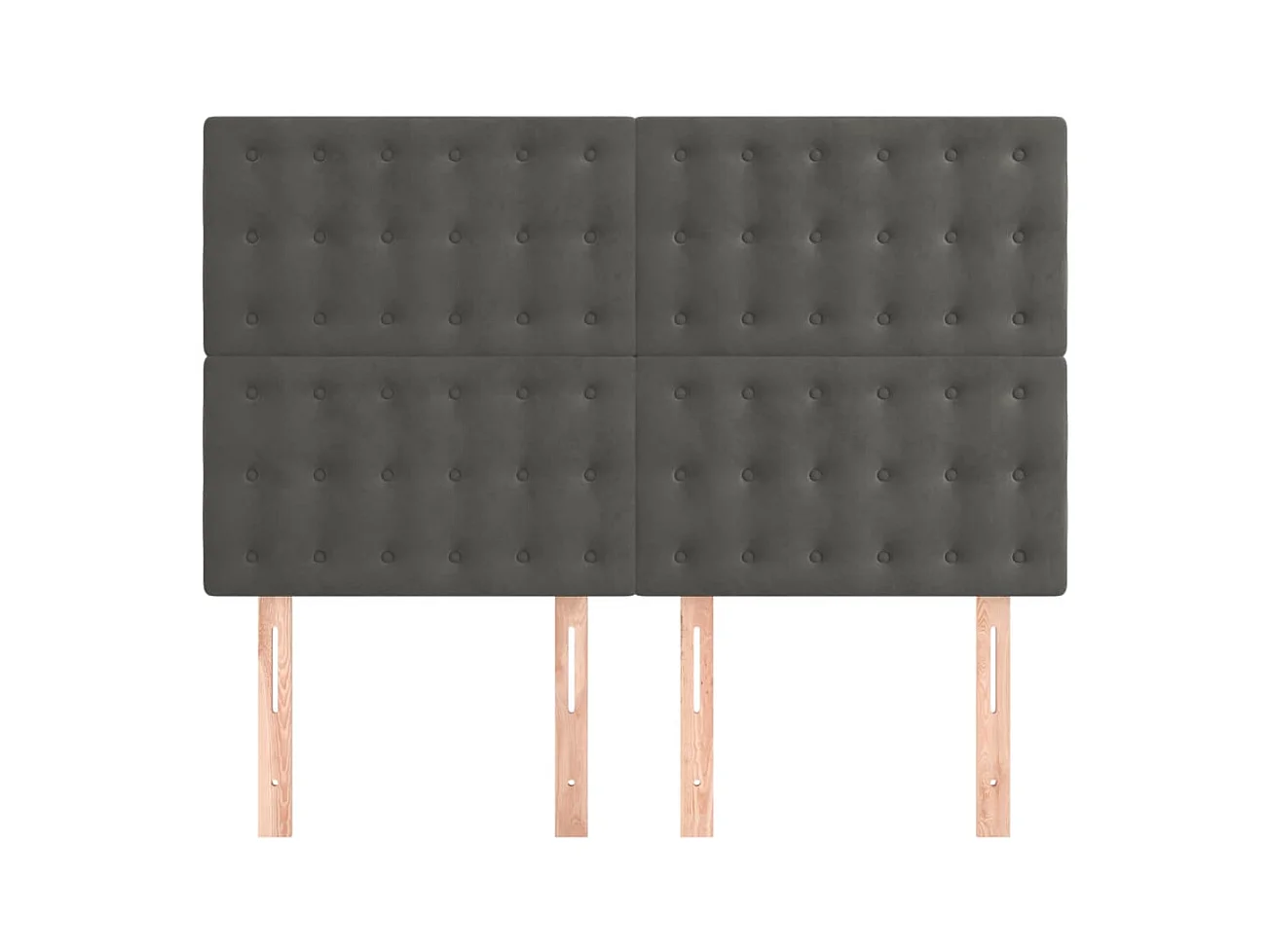 Cabeceros | Cabezal de cama | Mueble de cabecero 4 unidades terciopelo gris oscuro 72x5x78/88 cm