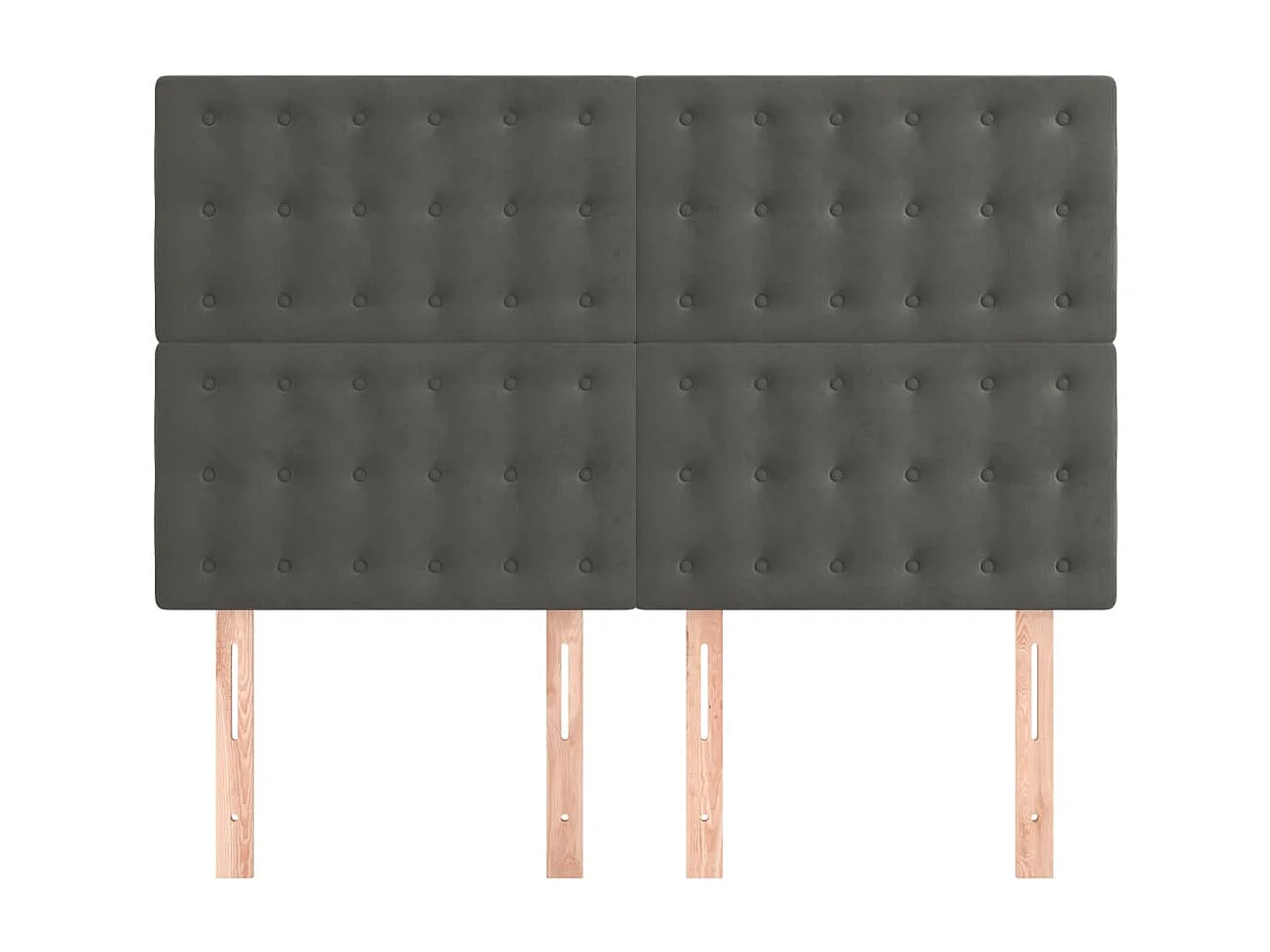 Têtes de lit | Panneaux de tête pour lit Moderne 4 pcs Gris foncé 72x5x78/88 cm Velours