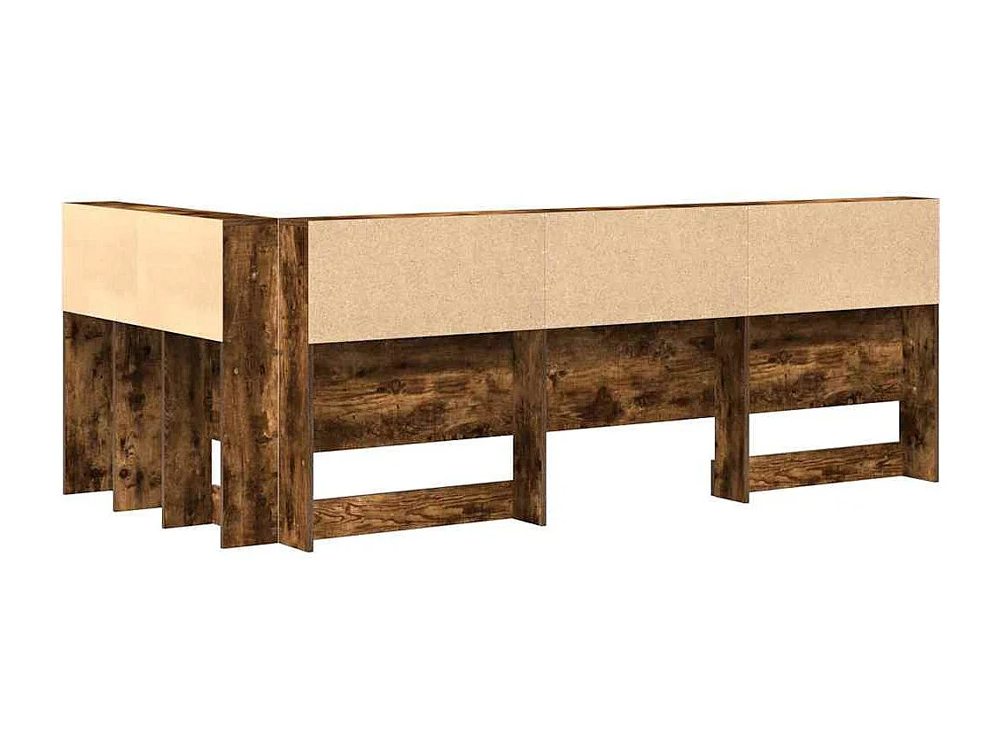 Tête de Lit de rangement | Panneau de tête pour lit Chêne fumé 90 cm Bois d'ingénierie
