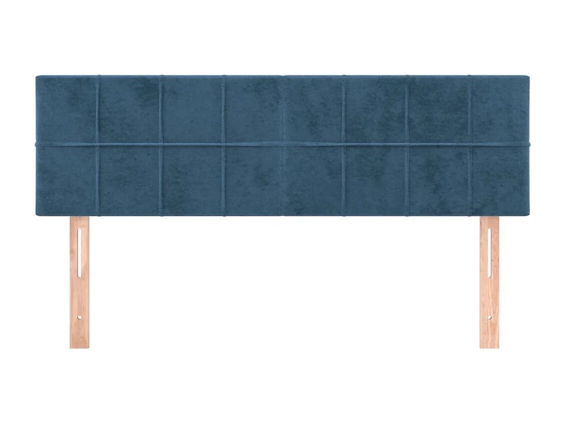 Têtes de lit | Panneaux de tête pour lit Moderne 2 pcs Bleu foncé 72x5x78/88 cm Velours